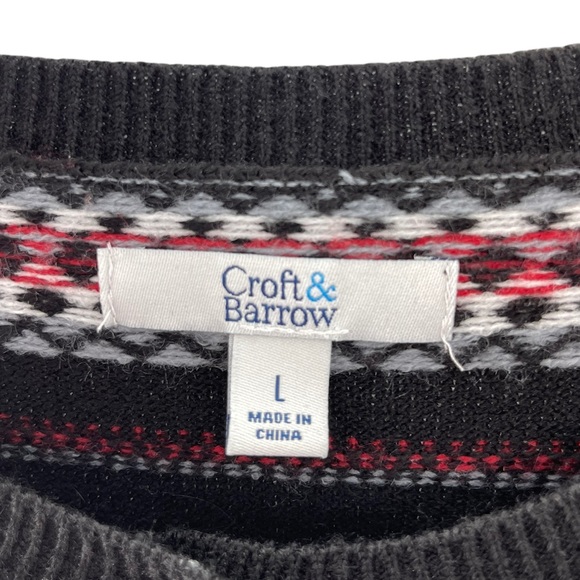 Croft and Barrow Button Up Print Sweater Cardigan Large - Picture 2 of 12